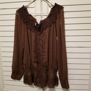 Roper Sheer Long Sleeve Blouse